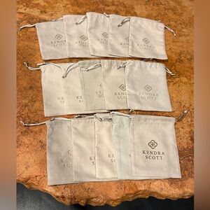 Lot of 15 Kendra Scott Jewelry Drawstring Gray Dust Bags Small Travel Pouches